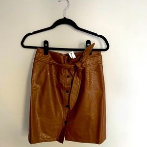 Olivaceous Faux Leather Skirt - Size Medium NWT